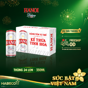 Bia Hanoi Premium - Thùng 24 lon 330ml