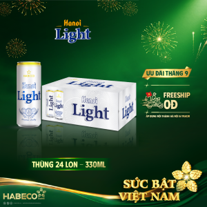 Bia Hanoi Light – Thùng 24 lon 330ml