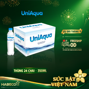 Nước uống đóng chai Uniaqua – Thùng 24 chai 350ML