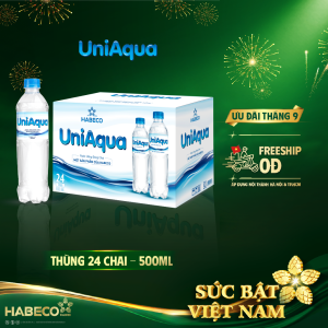 Nước uống đóng chai Uniaqua - Thùng 24 chai 500ml