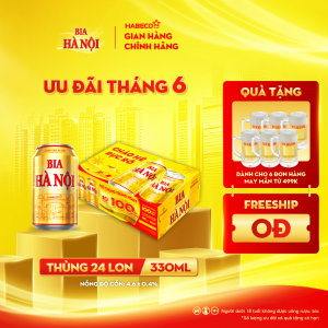 Bia Hà Nội - Thùng 24 lon 330ml - Khuyến mại hè 2025