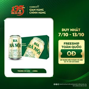 Bia Hà Nội Nhãn Xanh - Thùng 24 lon 330ml