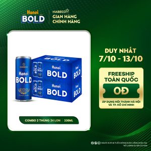 Combo 2 thùng Bia Hanoi BOLD – Thùng 24 lon 330ml