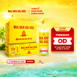 Combo 2 thùng Bia Hơi Hà Nội – Thùng 24 lon 500ml