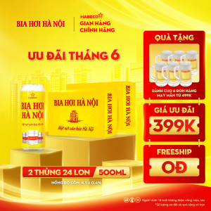 Combo 2 thùng Bia Hơi Hà Nội – Thùng 24 lon 500ml