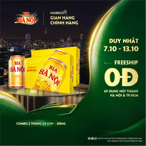 Combo 2 Thùng Bia Hà Nội - Thùng 24 lon 330ml