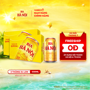 Combo 2 Thùng Bia Hà Nội - Thùng 24 lon 330ml