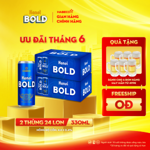 Combo 2 thùng Bia Hanoi BOLD – Thùng 24 lon 330ml