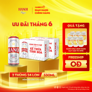 COMBO 2 Thùng 24 lon Bia Hanoi Premium – HABECO (330ml/lon)