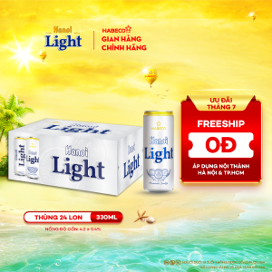 Bia Hanoi Light – Thùng 24 lon 330ml