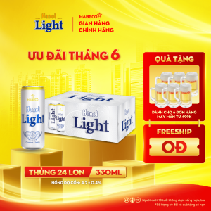Bia Hanoi Light – Thùng 24 lon 330ml