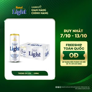 Bia Hanoi Light – Thùng 24 lon 330ml