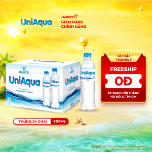 Nước uống đóng chai Uniaqua - Thùng 24 chai 500ml