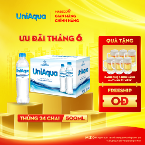 Nước uống đóng chai Uniaqua - Thùng 24 chai 500ml