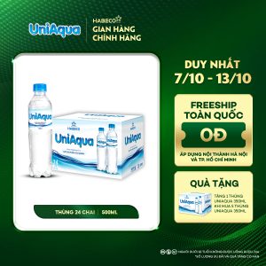 Nước uống đóng chai Uniaqua - Thùng 24 chai 500ml