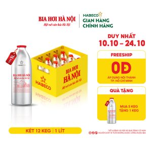 [GIAO KHU VỰC TP.HCM] Bia Hơi Hà Nội Keg 1L - Két 12 keg 1 lít/keg
