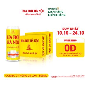 Combo 2 thùng Bia Hơi Hà Nội – Thùng 24 lon 500ml