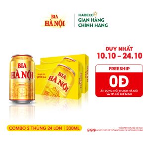 Combo 2 Thùng Bia Hà Nội - Thùng 24 lon 330ml