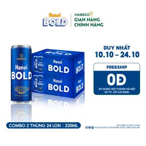 Combo 2 thùng Bia Hanoi BOLD – Thùng 24 lon 330ml