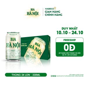 Bia Hà Nội Nhãn Xanh - Thùng 24 lon 330ml
