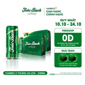 Combo 2 Thùng Bia Trúc Bạch - Thùng 24 lon 330ml