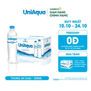 Nước uống đóng chai Uniaqua - Thùng 24 chai 500ml