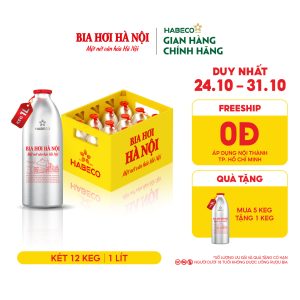 [GIAO KHU VỰC TP.HCM] Bia Hơi Hà Nội Keg 1L - Két 12 keg 1 lít/keg
