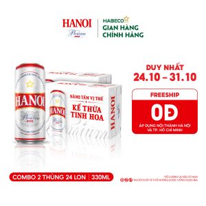 COMBO 2 Thùng 24 lon Bia Hanoi Premium – HABECO (330ml/lon)