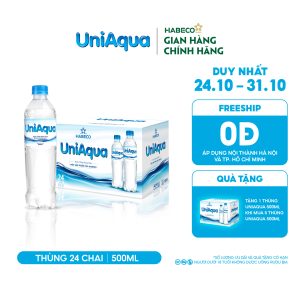 Nước uống đóng chai Uniaqua - Thùng 24 chai 500ml