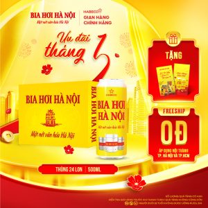 Bia Hơi Hà Nội - Thùng 24 lon 500ml