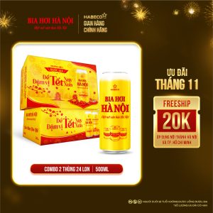 Combo 2 thùng Bia Hơi Hà Nội – Thùng 24 lon 500ml - Phiên bản Tết 2026