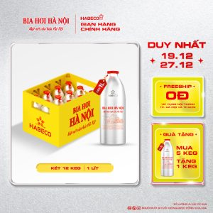 [GIAO KHU VỰC TP.HCM] Bia Hơi Hà Nội Keg 1L - Két 12 keg 1 lít/keg