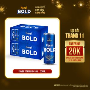 Combo 2 thùng Bia Hanoi BOLD – Thùng 24 lon 330ml