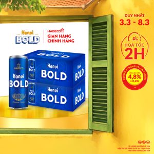 Combo 2 thùng Bia Hanoi BOLD – Thùng 24 lon 330ml