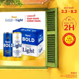 Combo 2 thùng Bia Hà Nội Bold&Light - Thùng 24 lon 330ml