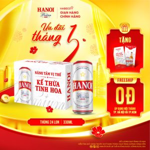 Bia Hanoi Premium - Thùng 24 lon 330ml