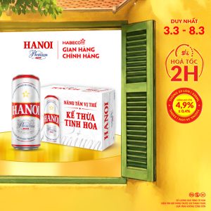 Bia Hanoi Premium - Thùng 24 lon 330ml