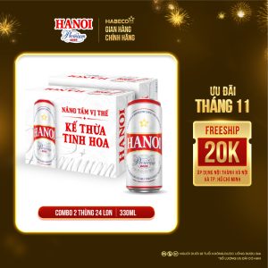 COMBO 2 Thùng 24 lon Bia Hanoi Premium – HABECO (330ml/lon)