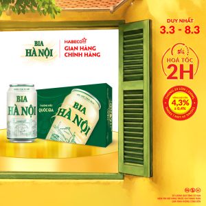 Bia Hà Nội Nhãn Xanh - Thùng 24 lon 330ml