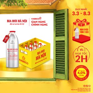 [GIAO KHU VỰC TP.HCM] Bia Hơi Hà Nội Keg 1L - Két 12 keg 1 lít/keg.