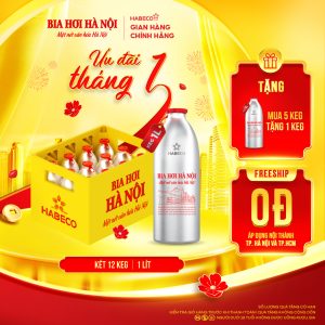 [GIAO KHU VỰC TP.HCM] Bia Hơi Hà Nội Keg 1L - Két 12 keg 1 lít/keg