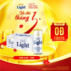 Bia Hanoi Light – Thùng 24 lon 330ml