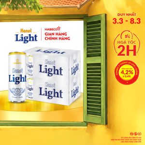 Combo 2 thùng Bia Hanoi Light – Thùng 24 lon 330ml