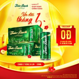Combo 2 Thùng Bia Trúc Bạch - Thùng 24 lon 330ml - Phiên bản Tết 2026
