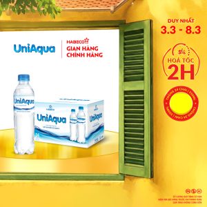 Nước uống đóng chai Uniaqua – Thùng 24 chai 350ML
