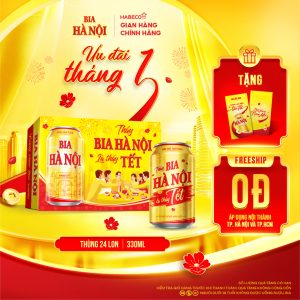 Bia Hà Nội - Thùng 24 lon 330ml - Phiên bản Tết 2026