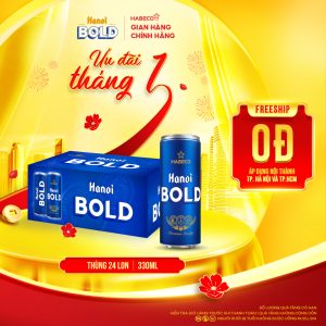 Bia Hanoi BOLD – Thùng 24 lon 330ml