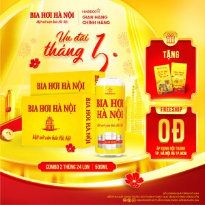 Combo 2 thùng Bia Hơi Hà Nội – Thùng 24 lon 500ml