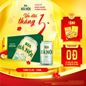 Bia Hà Nội Nhãn Xanh - Thùng 24 lon 330ml