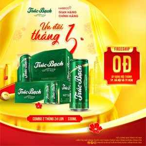 Combo 2 Thùng Bia Trúc Bạch - Thùng 24 lon 330ml